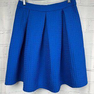 Reserved Textured Royal Blue Pleated Skirt Womens 38 S / M Knee Length Tennis
